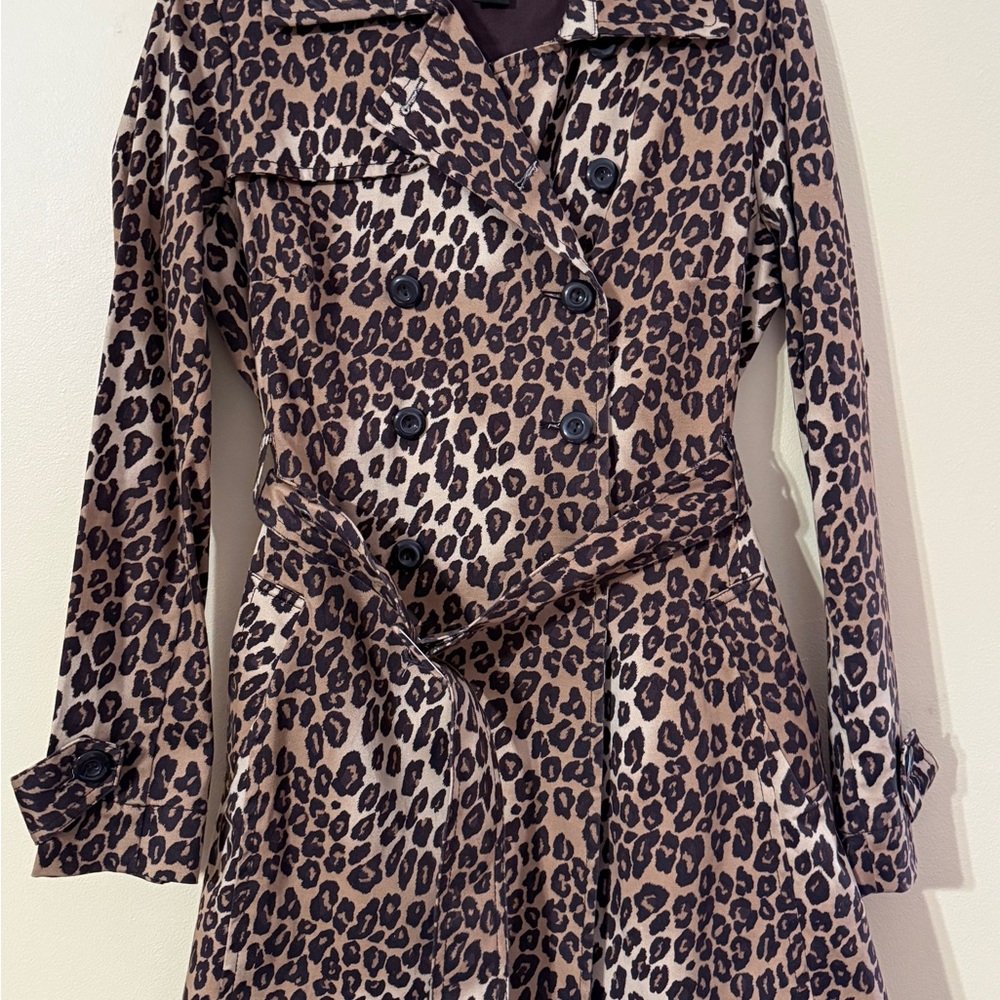 Y2K era Rampage Leopard Print Trench Coat
